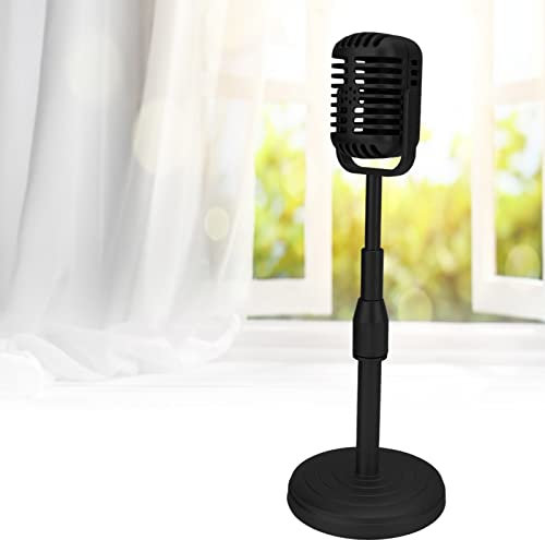 SustVita Old Fashioned Microfono Stand con proposito microfono retrò, fotografia vintage set per i servizi fotografici creativi (Black)