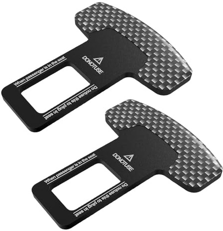 Henyall 2PCS Seat Belt Clips Slot Plugs,Car Seat Belt Restraints Connector,Retainer Locking-Clip,Seat Belt Clip Adjuster,Car Seat Belt Clip Buckle for Most Vehicles(Black,Checkered Pattern)