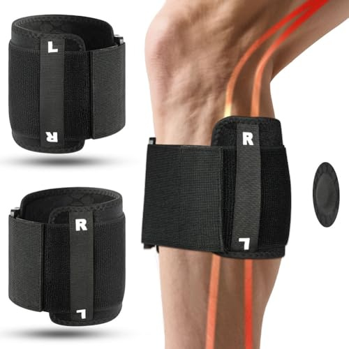 Fefod Acupresión Rodillera de Compresión, 2 PCS Knee Brace Deportiva para Alivio del Dolor para Aliviar el Dolor de Ciática