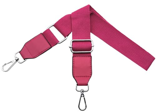 Verstellbarer Schultergurt für Taschen Taschengurte zum Wechseln Handtaschengurte Breit 3.8 cm mit Silber Karabiner Schulterriemen Leder für Umhängetasche Damen, Handtasche, Rose, Q2-12