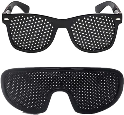 2Pcs Pinhole Glasses Set, Correction Glasses, Pinhole Glasses for Improving Vision Suitable for Reading Assistance and Visual Training