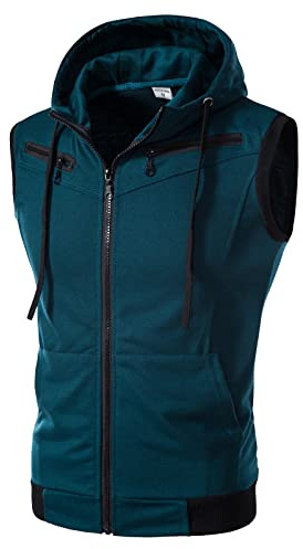 Gilet con cappuccio da uomo Gilet unisex invernale caldo gilet senza maniche comodo cappotto felpato senza maniche giacca da esterno gilet completo con cerniera casual scaldacorpo in pile con