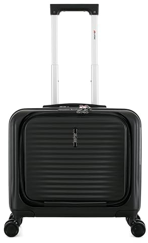 ALPINI Valise mallettes pour Ordinateur à 8 roulettes,avec Prise USB pour Recharge intégrer, Compatiment pour PC 13 à15 Pouces ou Tablette (B-Pilot-R, Noir (Black), Cabine 42.5x20x44cm -31L)