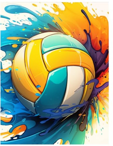 Mafenr Art Volleyball Diamond Painting Erwachsene, Volleyball Diamant Painting Bilder - 30x40cm, Diamond Painting für Geschenke und Wanddekoration