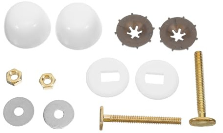 GALPADA Set 2 Bulloni e Copribulloni in Metallo per Fissaggio Wc a Pavimento, Kit di Montaggio con Rondelle, Resistenti All’umidità, per Sostituzione e Installazione Bagno