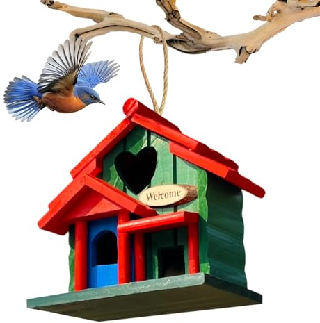 Casas para pájaros al aire libre, decoración de jardín de nido estético, caja de pájaros suministros para mascotas, para jardín al aire libre terraza parque mirlo gorrión golondrina pinzón canario