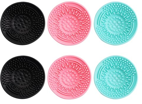 Garneck 6pcs Silicone Makeup Brush Cleaner Cups Quick Cleaning Function and Supple Comfortable Material, Handheld Brush Rinsing Cups Suitable for Sponges and Makeup Tools, Set