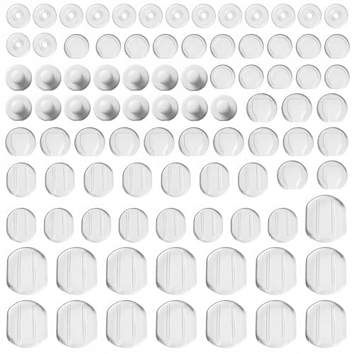 90 almohadillas de silicona para pendientes, almohadillas de silicona con clip, antidolor, cómodas almohadillas para orejas para deportes, almohadillas de soporte para aretes, bodas, fiestas, uso