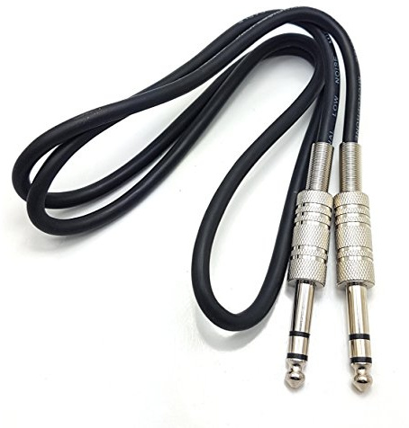 MainCore 1m Long Stereo Jack 6.35mm to 6.35mm Stereo Jack/METAL/Plug to Plug/Cable Lead (Available in 0.50m, 1m, 3m, 4m, 5m, 6m) (1m)