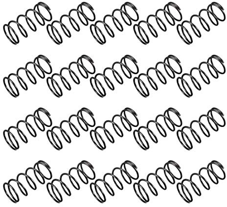sourcing map 20Stk. Druckfeder Federstahl Druckfedern Spiralfeder Stahlfeder 1,2mm Kabeldmr. 15mm Außendmr. 30mm freie Länge schwarz