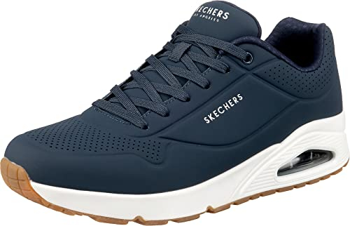 Skechers Men's Uno Stand on Air Sneaker, Navy Durabuck Trim, 9 UK