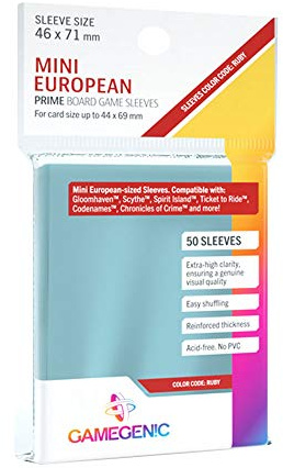 Gamegenic Prime Mini-European Size Sleeves Kartenschutzhüllen 46x71mm (50 Stück)