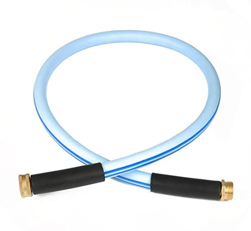 Atlantic Robuster Wasserschlauch Gartenschlauch, 1,6 cm x 1,2 m, Blau, kurzer Anschluss, Vorfachschlauch (blau, 1,2 m)