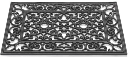 CSN Gummimatte Rosette | Dekorative Türmatte | Anti-Rutsch-Effekt | Fußabtretei für Außenbereich 40 x 60 cm