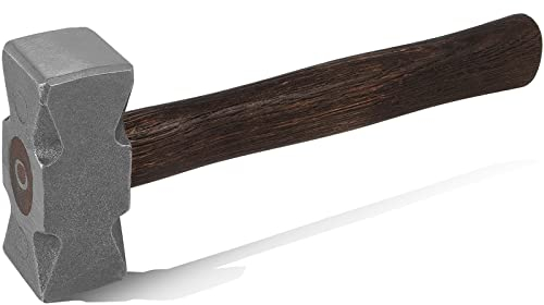 2.2LB Forging Square Hammer with Double Faces Perfect for Farrier Bladesmithing Blacksmith Anvil Knife