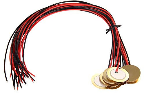 Tolaiue 12Pzs 27mm Discos piezoelectricos Conductores Microfono Tambor Gatillo Fonocaptor acustico CBG Guitarra