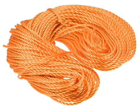 sourcing map Torcida Albañil Línea Nylon Cordel Cuerda Cordón Naranja 50M/164 Pies 4mm Diámetro para Redes, Paisajismo, Hogar Mejora, Bricolaje Proyecto, Artesanía, Albañilería