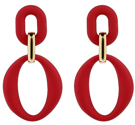 Rechteckige Acryl-Ohrringe, quadratisch, geometrisch, Statement-Ohrringe, modisch, Acryl, oval, Tropfenohrringe für Frauen und Mädchen, flippiger Schmuck