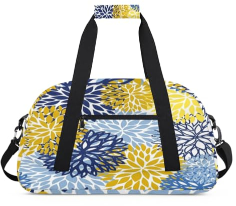 Spring Chrysantheme Sport Duffel Bag für Damen Herren, Frühlingsblume 24L Wochenende Übernachtung Tasche Tote Holdall Reise Gym Bag für Kinder Mädchen Jungen, farbe, (24L) UK, Taschen-Organizer