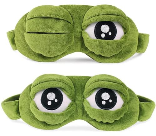 XINSUO 2 stycken groda ögonmask, sovmask ögonbindel, 3D ludd groda sova rolig nyhet ögonskydd ögonskydd resemask