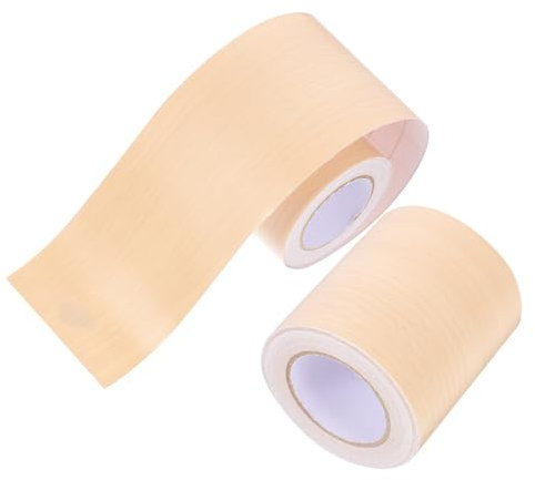 Housoutil 2 Rollen Sockelleiste Wandleistenverkleidung Zierleisten aus Holz Aufkleber Scheuerleiste Wandtattoos abziehen und aufkleben Chinesische Tanne Klebrig Taille PVC