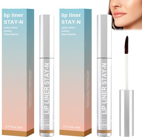 Abziehbarer Lippenkonturenstift 2 Farben Peel Off Lipliner Set Lip Stain Plumper Lippen Stift Set Tattoo-LipLiner