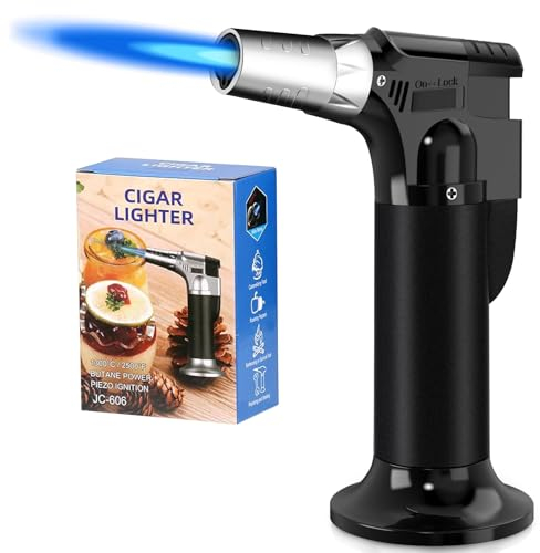 Royouzi Soplete De Cocina Se Puede Llenar Soplete De Cocina Profesional Ajustable Apto Para Cocina, ReposteríA, Postres, Panna Cotta, Camping, Barbacoa (Sin Butano - negro)