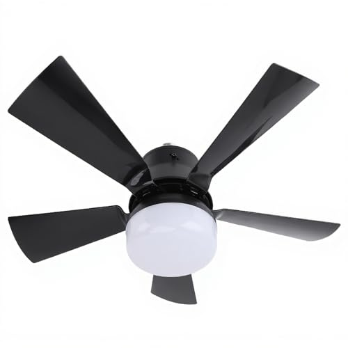 Socket Fan Light, 15.7 Inch, Dimmable, 3 Color Temperature, 3 Wind Speed, with Remote, 1H 2H 4H Timer, Screw in Ceiling Fan for Bedroom Kitchen, 85-265V, Black