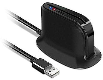 Bordhap USB Smart Card Reader ATM Tax Return IC Card ID Card ID Card Portable Convenient TF Card Reader Black