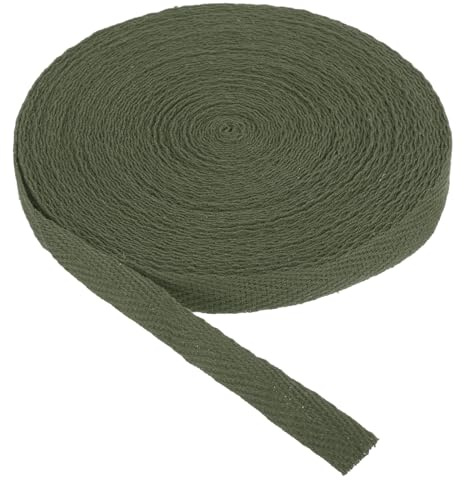 PATIKIL Nastri in Sbieco di Cotone 1cm 9m Nastro Cotone Twill Finiture Fettuccia Spina Pesce per Cucito Regalo Avvolgimento Artigianato Fai Da Te Verde Muschio