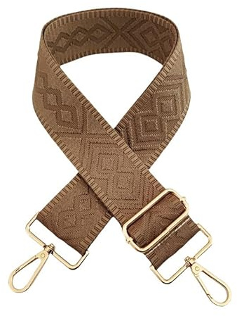 PTNKUIIY väskrem 72–130 cm justerbar axelrem för väskor 5 cm bred axelrem för väskor enfärgad boho-stil ersättning bärrem för väska handväskor gör-det-själv-tillbehör – mörk khaki