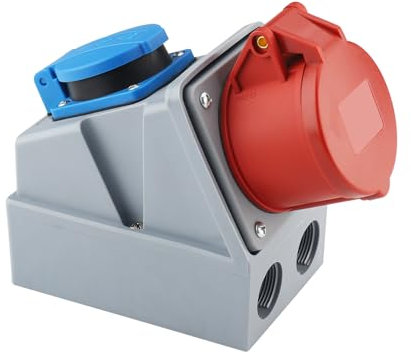 Pfloge® CEE Wandsteckdose, 415 VAC u. 220 VAC, CEE 16A Wandsteckdose, 5-polig, 3P + N + PE, IP54 Kraftsteckdose 16A