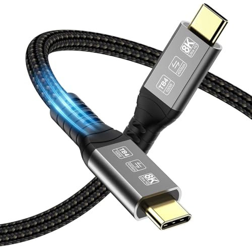 Angusplay USB4 Kabel mit Thunderbolt 4 Kabel 2m, 100W Schnell Aufladung, 40Gbps Datenkabel, 8K 60Hz Bild/Video, TB4 USB-C Kabel Kompatibel mit iPhone 15 Pro Max, Mac MacBook Pro, SSD eGPU