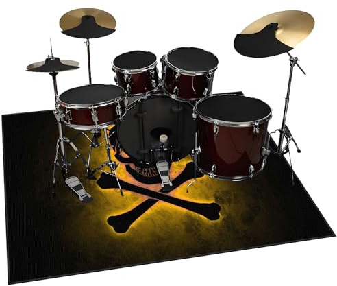 ZAJENKUB 230 x 200 cm Drum Teppich, rutschfeste Trommel Teppiche, Elektronische Schlagzeug Teppich, Drum Rug, Schallschutz Teppich, Schallschutzmatte für Bass Drum Snare, Music Carpet Innen und Außen