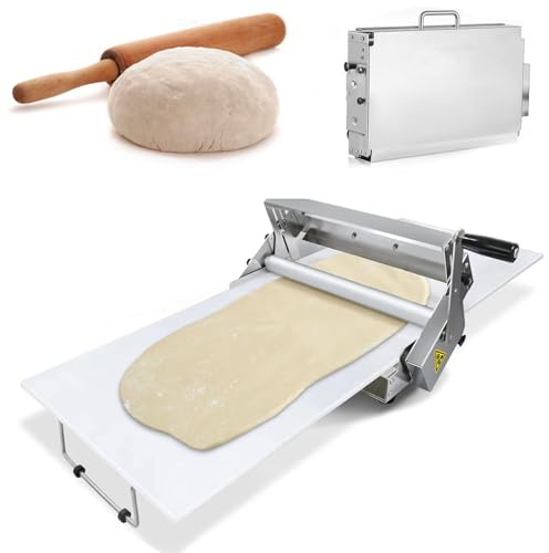 PtaTritious Sfogliatrice Pieghevole, Macchina stendipasta, sfogliatrice Manuale, Macchina per impastare in Acciaio Inox con spessori Regolabili, per preparare impasti per panetteria e Pizza,S