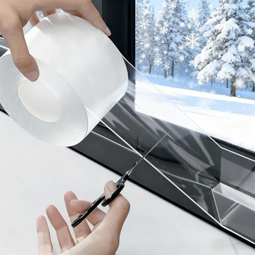 SWRT 3”x33FT Window Weather Sealing Tape Residue-Free, 20-Mil Thick Heavy Duty Window Insulation for Summer, Weather Resistant, Air Conditioner Window Seal Blocks Drafts for Doors Windows