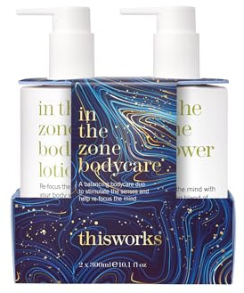 This Works In The Zone Hand & Bodycare Gift Set - Uplifting Shower Gel and Body Lotion (2 x 300 ml) with Eucalyptus, for Men and Women