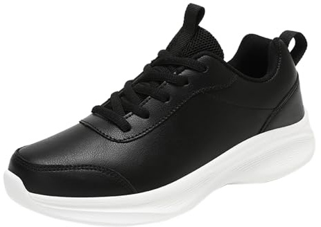 Scarpe da ginnastica da uomo nere, da corsa, invernali, in pelle, impermeabili, antiscivolo, per il tempo libero, leggere, da jogging, grigio scuro, 42 EU