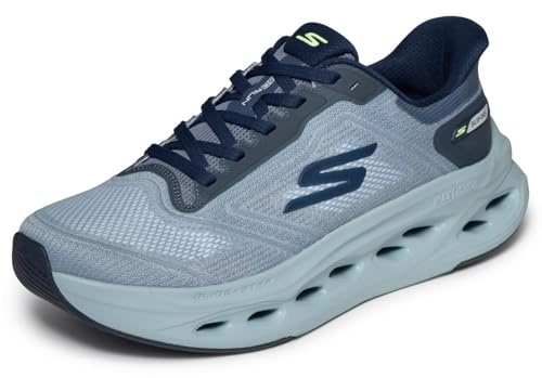 Skechers Hombre MAX Cushioning Glide-Step Slip-In Entrenador, Slate Textile, 41 EU