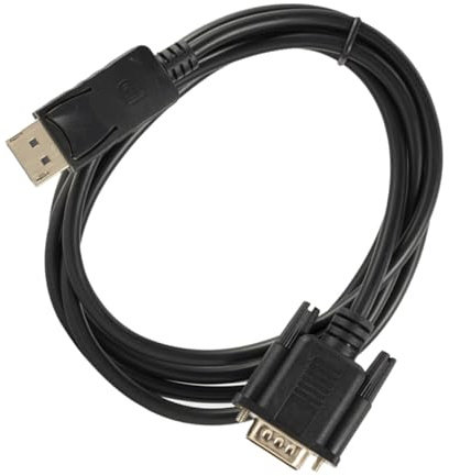 FIXOSHEE Cable Displayport a Vga Macho para Monitor y Proyector, 1,8 M, Conversor Señal Estable, Alta Compatibilidad, Diseño Compacto y Ligero, Uso Profesional y Viajes, Color Negro