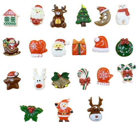 Teegxddy 50 Stück Miniatur-Figuren, Weihnachten, Kunstharz, Weihnachtsdekoration, Weihnachtsmann, Weihnachtsbaum, Mann, Weihnachtsartikel, kleine Ornamente