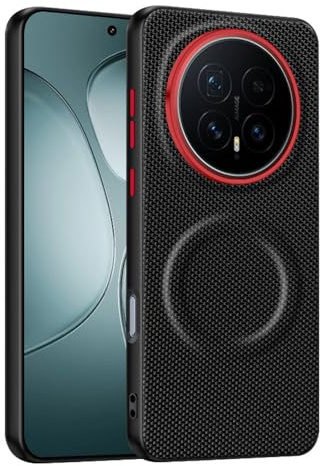 teroxa Coque pour Honor Magic 8 Pro, anneau de protection en métal pour objectif d'appareil photo, coque arrière en fibre de nylon TPU compatible avec les coins MagSafe antichoc (noir)