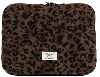 GSenhui Cord Puffy Laptop Hülle Sleeve Case für 11-15 Zoll Cord Leopard Laptoptasche, Kompatibel mit 13 MacBook Air/Pro Case Leo Notebook Hülle Aesthetic ipad Tasche für Mädchen Frau
