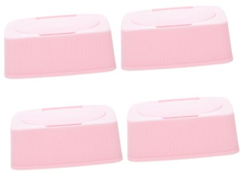 HIAKDOFT 4 Stück Feuchttücher Box mit Klappdeckel Wasserdichter PP Wipes Spender Hygienische Serviettenbox für Feuchttücher Staubgeschützt Robust und Vielseitig für Zuhause und Unterwegs