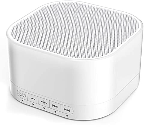 Magicteam Machine à bruit blanc avec 20 sons naturels apaisants sans boucle et fonction de mémoire, 32 niveaux de volume, minuteur de sommeil, thérapie pour bébés, enfants et adultes (blanc, petite A)
