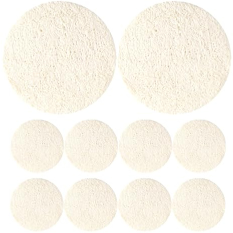 DECHOUS 10 Stück Luffa Gesichtsreinigungsschwämme für Sanftes Hautpeeling und Tiefenwirksame Gesichtsreinigung aus Natürlicher Luffafaser für Empfindliche Haut und Make Up Entfernung