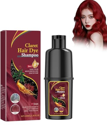 Champú Tinte Rojo, Champú Tinte Instantáneo, Color Duradero Y Vibrante, Unisex（Claret）
