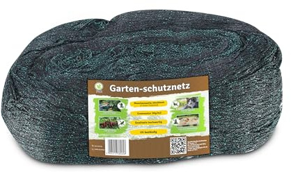 F & R Vogelschutznetz Garten – 30 g/m², Maschenweite 20 × 20 mm, Schwarz-Grün I Extra Starkes & Reißfestes Vogelnetz, Laub- & Teichschutznetz für Garten & Balkon, 8 × 8 m
