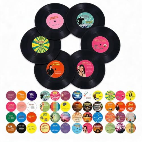 ZJXKJGS 6 Piezas Disco De Vinilo Retro, Decoración de Discos de Vinilo, Pared De Decoración De Discos De Vinilo, Diseño Retro De Discos De Cd, para Puede Utilizar En Café (12 inch)(Patrón aleatorio) | 6 discos de vinilo para decoración de pared, para bares, cafeterías, casas, fiestas, etc. (patrón aleatorio)