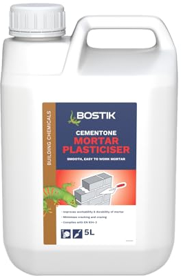 Bostik Cementone Mortar Plasticiser, Improves Workability and Durability of Mortar, Colour: White, 5 litres